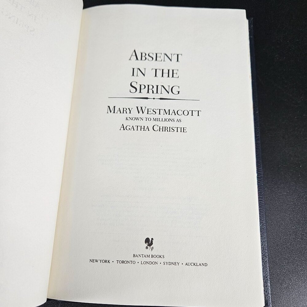 Mary Westmacott Absent In The Spring Hardcover Leatherette Agatha Christie USA